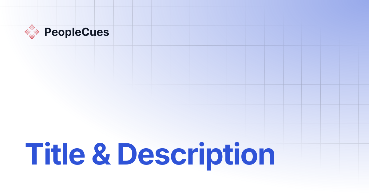 Title & Description | PeopleCues