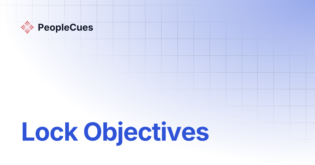 Lock Objectives | PeopleCues