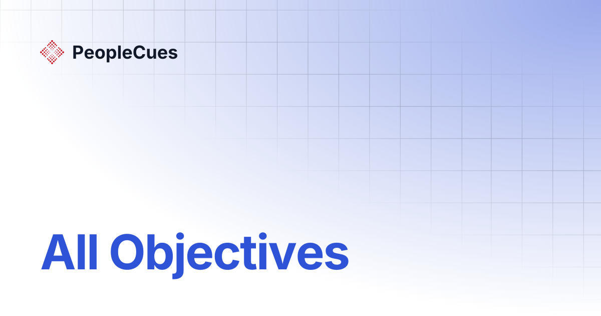 All Objectives | PeopleCues