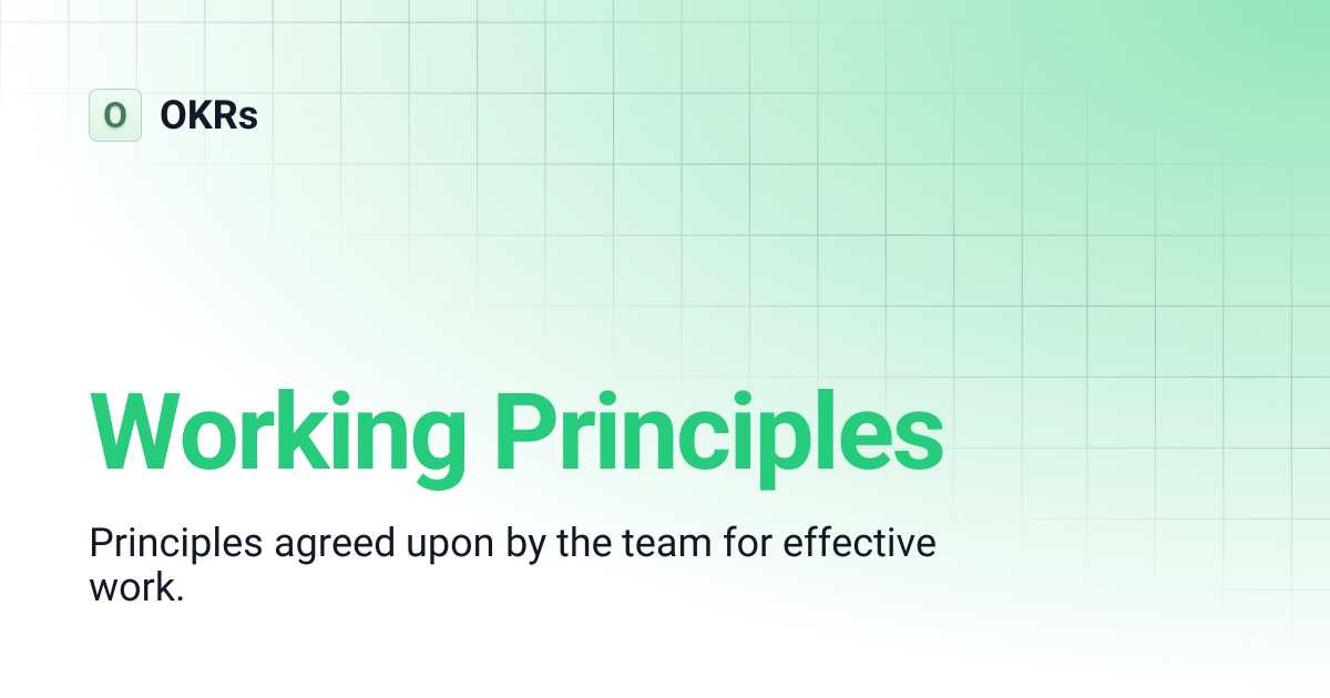 Working Principles | OKRs